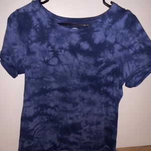 Blue scoop neck top